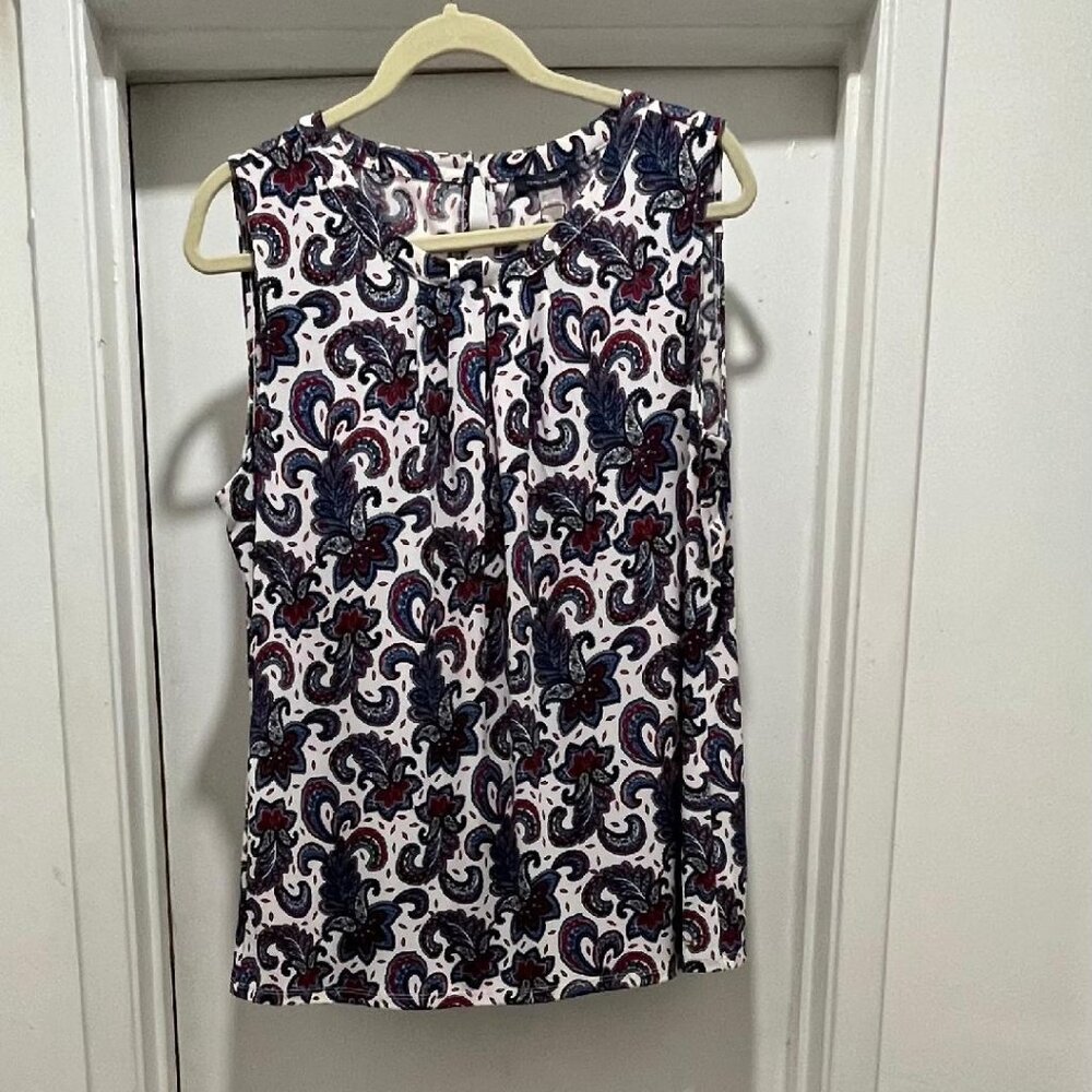 Tommy Hilfiger Sz.XL Blue/Burgundy/White Blouse